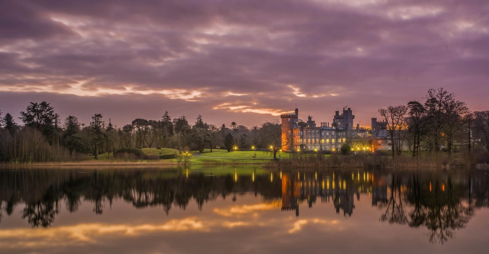 Dromoland Castle at twilight